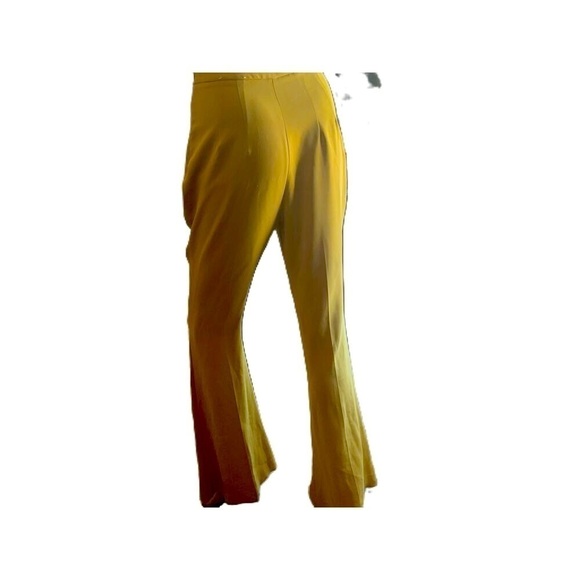 Express Yellow High-Waist Front-Seam Solid Flared Trousers Size Small - Picture 9 of 15